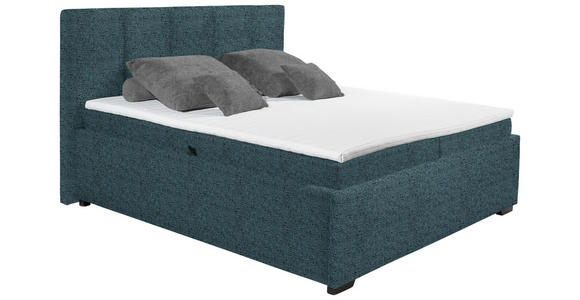 POLSTERBETT Matratze, Bettkasten, Topper Blau 180/200 cm  - Blau/Graphitfarben, KONVENTIONELL, Kunststoff/Textil (180/200cm) - Esposa