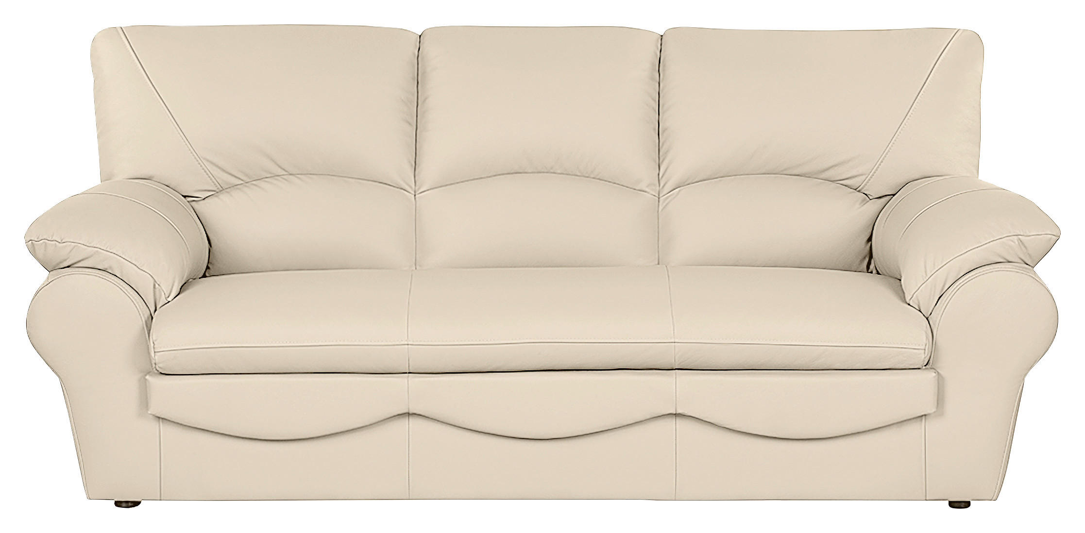 SCHLAFSOFA Beige Echtleder  - Beige/Schwarz, Design, Leder/Kunststoff (205/92/85cm) - Livetastic