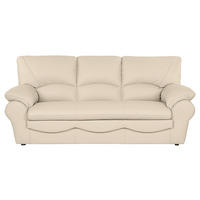 SCHLAFSOFA Beige Echtleder  - Beige/Schwarz, Design, Leder/Kunststoff (205/92/85cm) - Livetastic