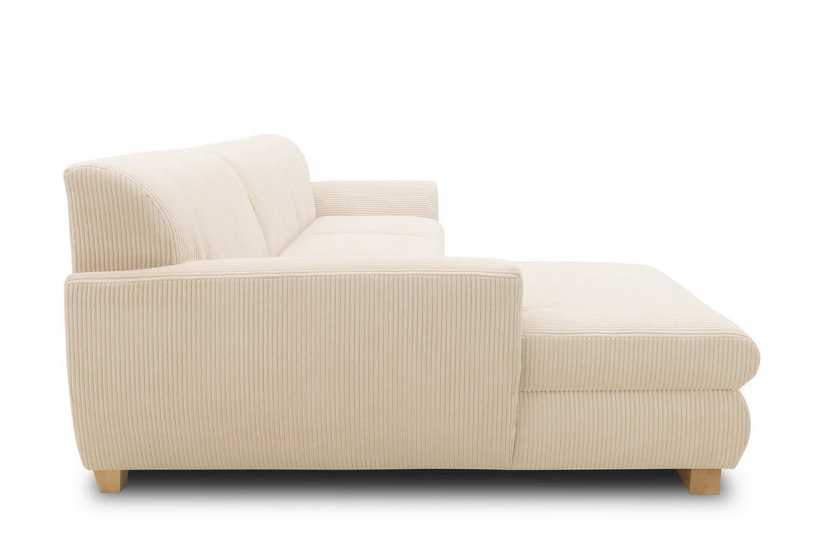 ECKSOFA NIKA Creme Webstoff  - Silberfarben/Creme, Basics, Holz/Textil (277/156cm) - MID.YOU