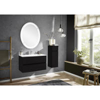 BADEZIMMER  in 91,2 cm  - Dunkelgrau/Weiß, Design, Holzwerkstoff/Stein (91,2cm) - Novel