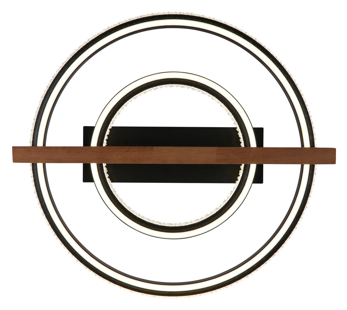 LED-DECKENLEUCHTE 50/55/11,5 cm   - Klar/Dunkelbraun, Basics, Holz/Kunststoff (50/55/11,5cm) - Globo