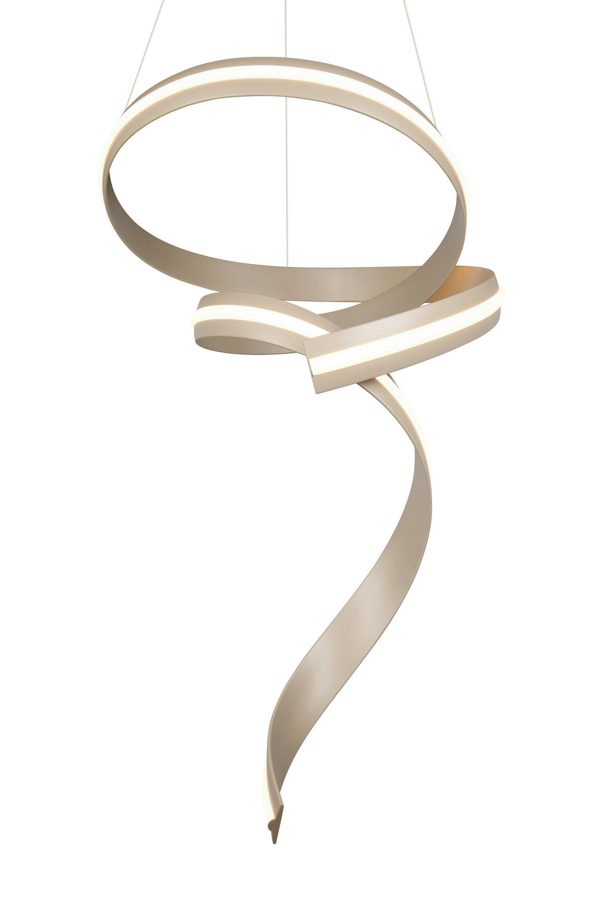 LED-HÄNGELEUCHTE Cisenna 75/300 cm   - Beige/Nickelfarben, Design, Kunststoff/Metall (75/300cm) - Cinque