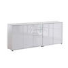 SIDEBOARD Mailand Set 10  in 184,5/73/33 cm  - Weiß Hochglanz/Schwarz, MODERN, Holzwerkstoff/Kunststoff (184,5/73/33cm) - MID.YOU