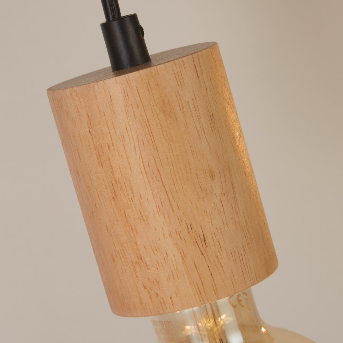 VISEČA SVETILKA  Spinny   10/9/115 cm        60 W E27 - črna/naravne barve, Natur, kovina/les (10/9/115cm)