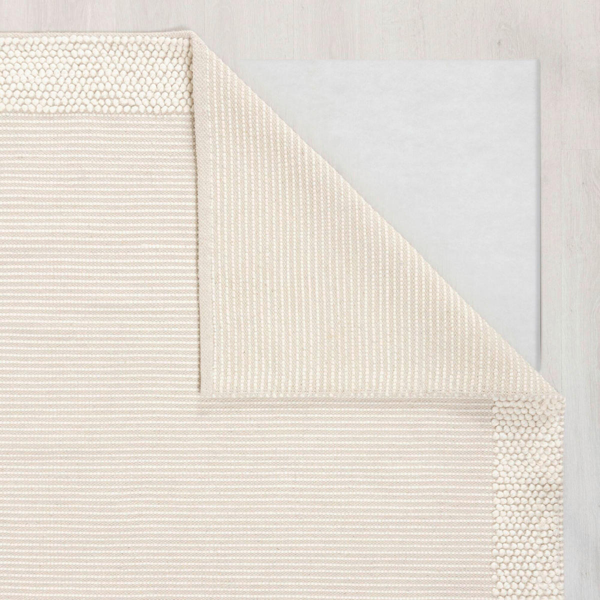 HANDWEBTEPPICH 200/290 cm BOBBLE WOOL BORDER Creme  - Creme, Trend, Textil (200/290cm)