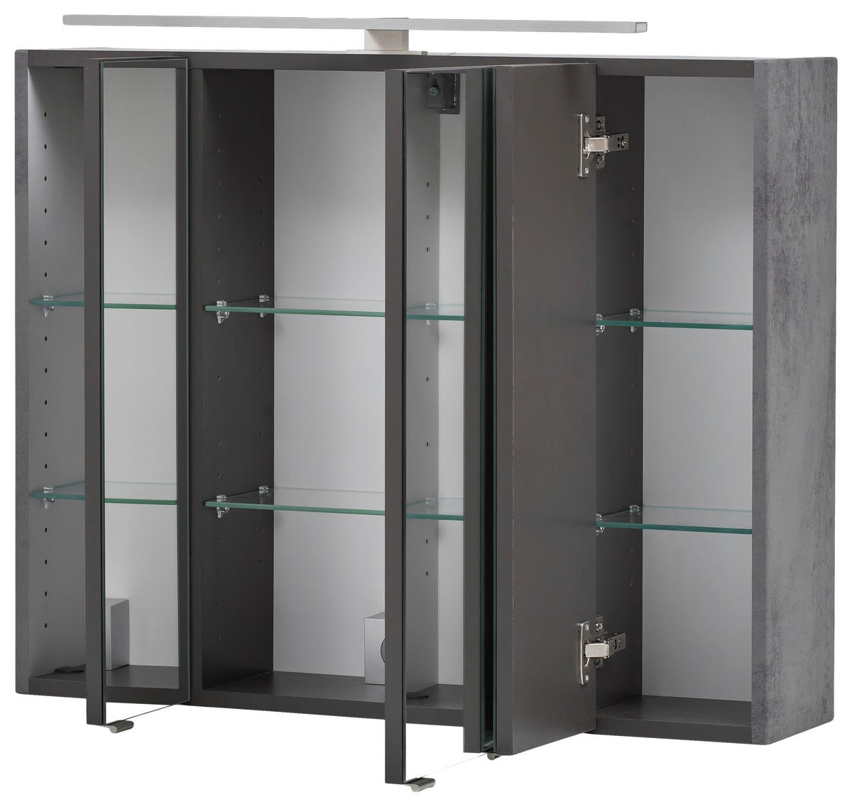 BADEZIMMER  in 80 cm  - Dunkelgrau/Grau, KONVENTIONELL, Glas/Holzwerkstoff (80cm) - Held