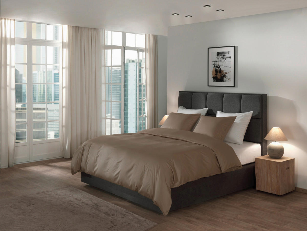 BETTWÄSCHE Suite-Dubai Makosatin 155/220 cm  - Taupe, Basics, Textil (155/220cm)