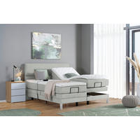 BOXSPRINGBETT 160/200 cm  in Hellgrau  - Chromfarben/Hellgrau, KONVENTIONELL, Kunststoff/Textil (160/200cm) - Voleo