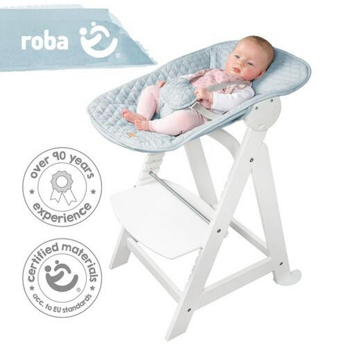 HOCHSTUHL roba Style Born Up Weiß, Hellblau  - Weiß/Hellblau, Basics, Holzwerkstoff/Textil (52/94/66,5cm) - Roba