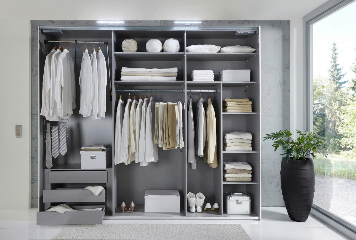 SET POLICA ZA ORMAR siva  - siva, Moderno, pločasti materijal (96/2/50cm) - MID.YOU