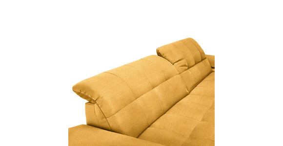 ECKSOFA in Mikrofaser Dunkelgelb  - Chromfarben/Dunkelgelb, Design, Textil/Metall (265/180cm) - Carryhome