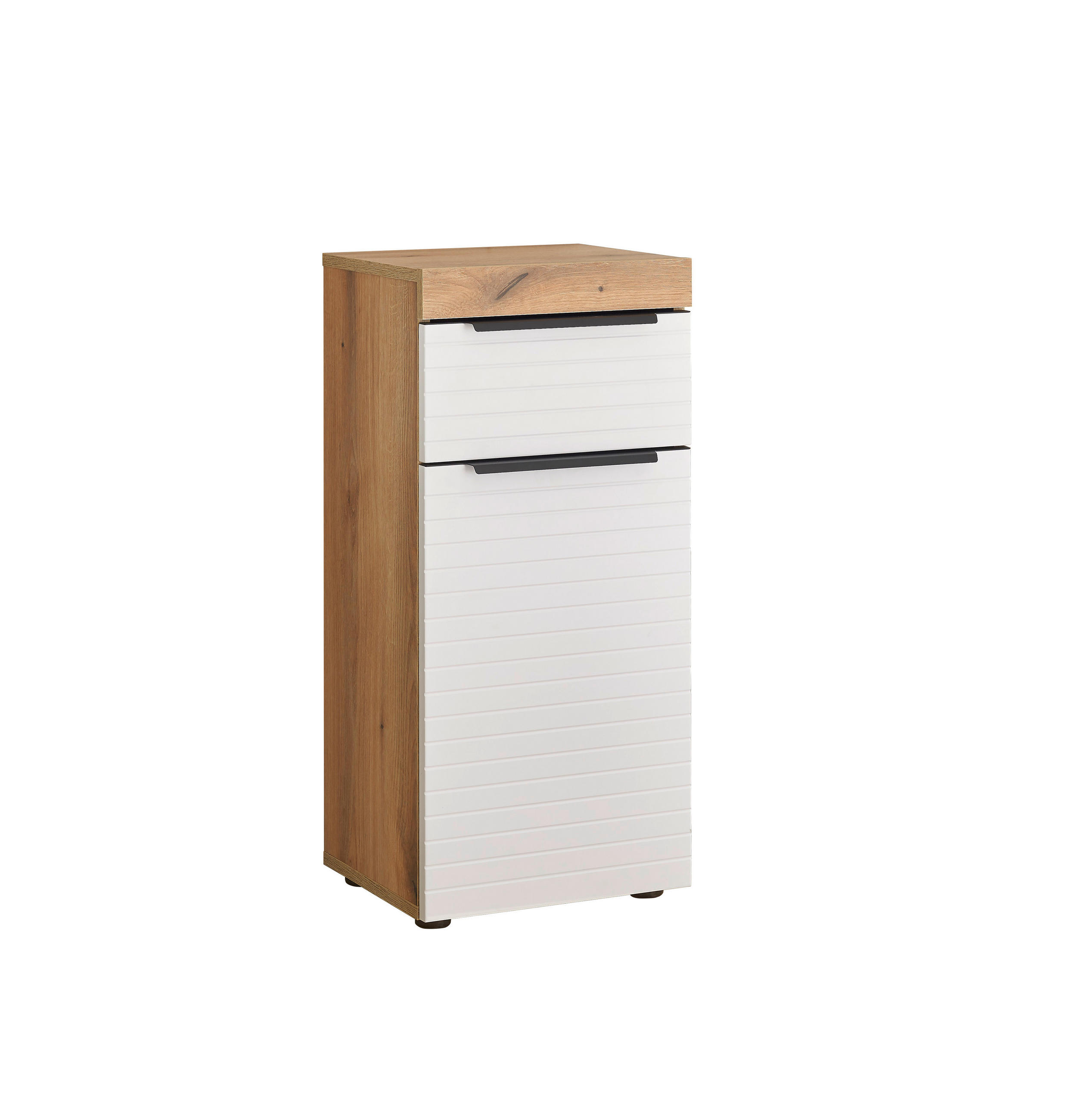 MIDISCHRANK 36/79/31 cm  - Weiss/Eichefarben, Basics, Holzwerkstoff/Kunststoff (36/79/31cm) - MID.YOU