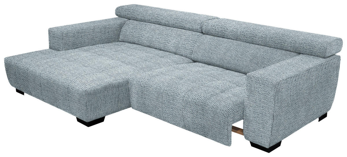 ECKSOFA in Webstoff Türkis  - Türkis/Schwarz, Konventionell, Textil/Metall (182/279cm) - Hom`in