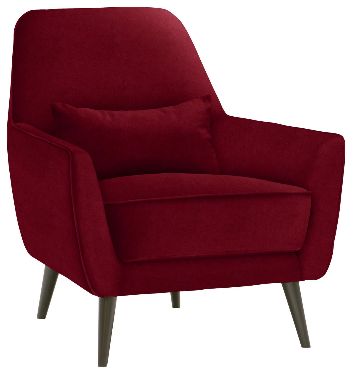 SESSEL in Mikrofaser Rot  - Rot/Schwarz, Modern, Holz/Textil (77/86/80cm) - Carryhome