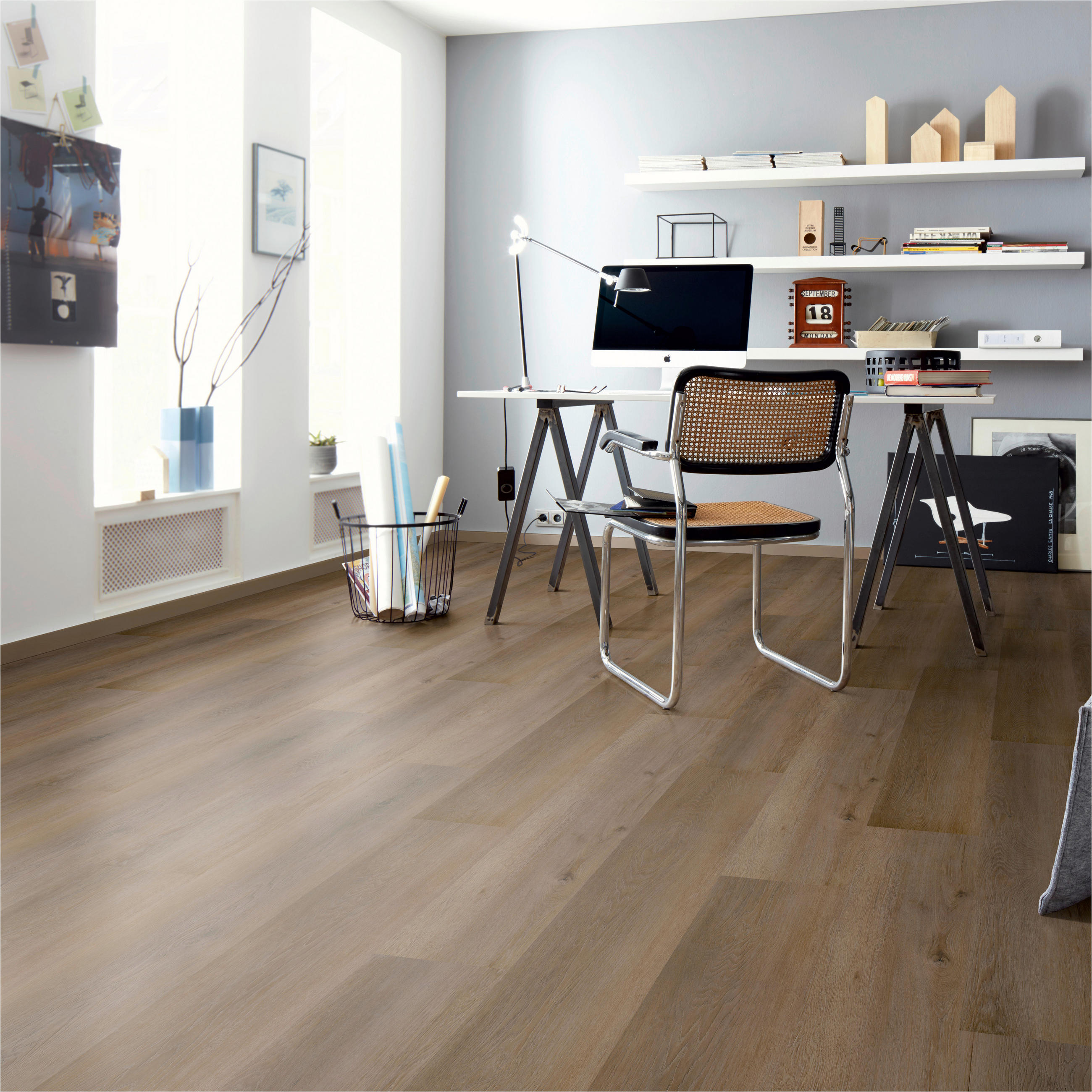 DESIGNBODEN Variant  per  m² - Eichefarben/Eiche grau, Basics, Kunststoff (122/23/0.48cm)