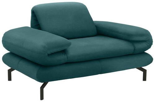 SESSEL mit Funktion Webstoff Petrol    - Petrol/Schwarz, Design, Textil/Metall (139 (197)/83 (110)/98cm) - LOOKS by W.Joop
