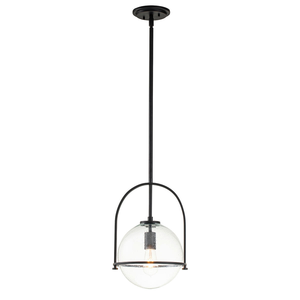 HÄNGLAMPA Elstead Somerset 28.9/50.3 cm  - svart, Design, metall/glas (28.9/50.3cm) - Elstead Lighting