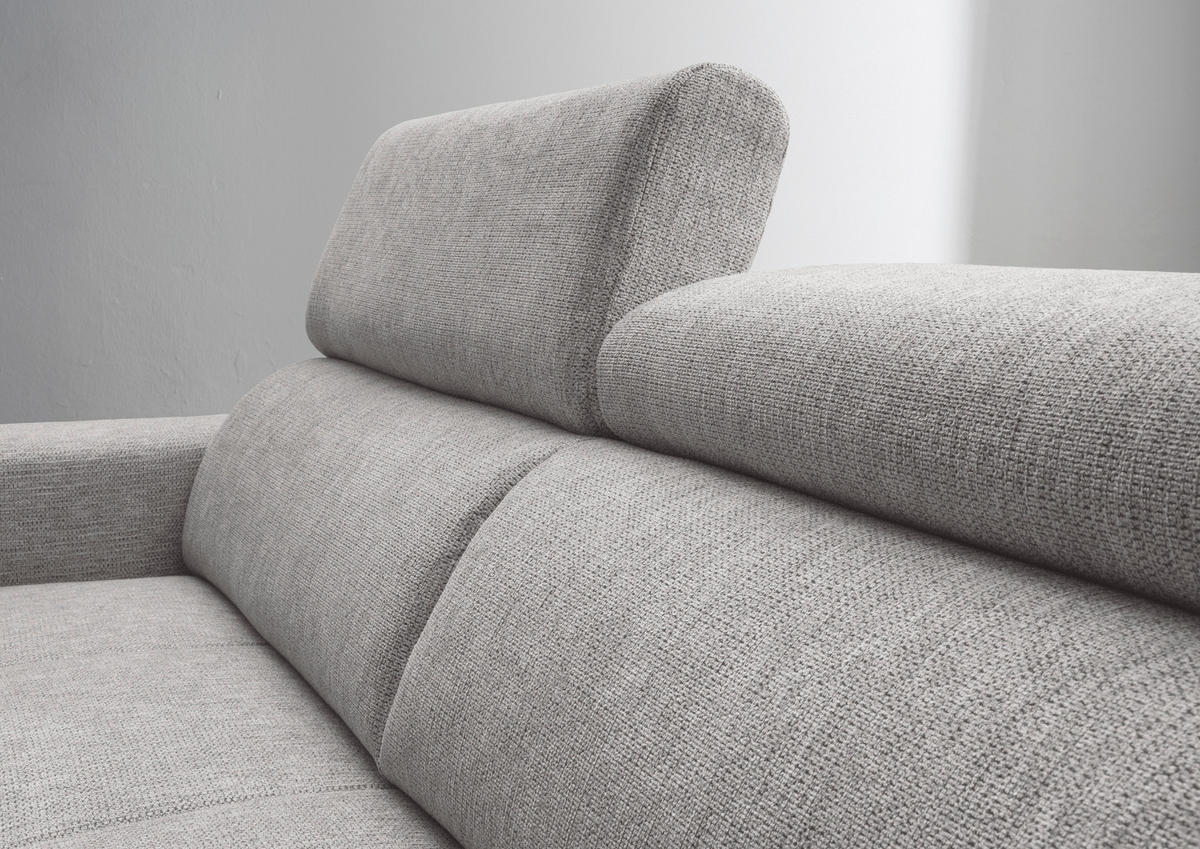 ECKSOFA in Chenille Grau  276/188 cm  - Schwarz/Grau, KONVENTIONELL, Textil/Metall (276/188cm) - Livetastic