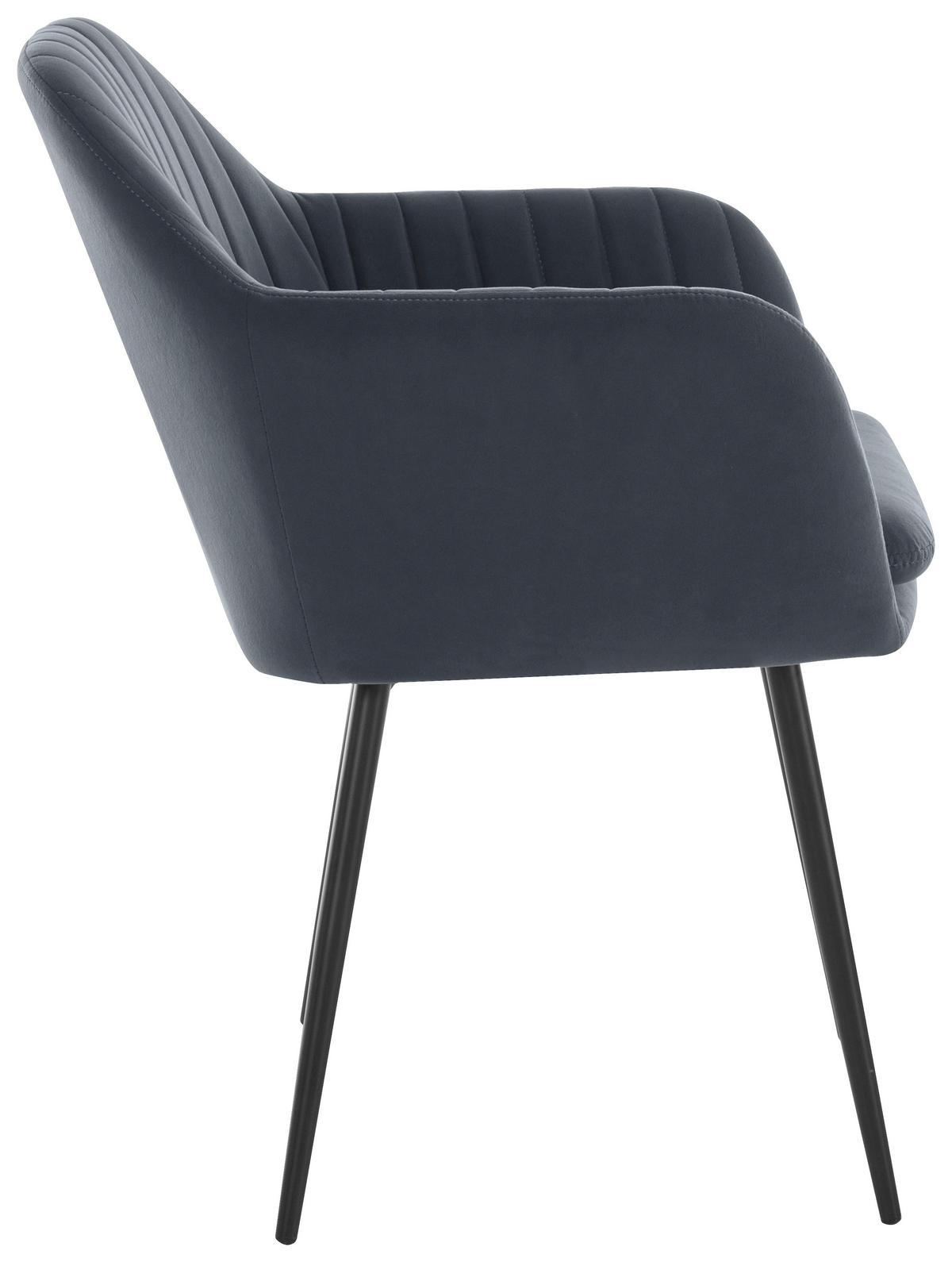 ARMLEHNSTUHL-SET 2 Stück  in Stahl Samt, Velours  - Schwarz/Grau, MODERN, Textil/Metall (59/84/66cm) - MID.YOU