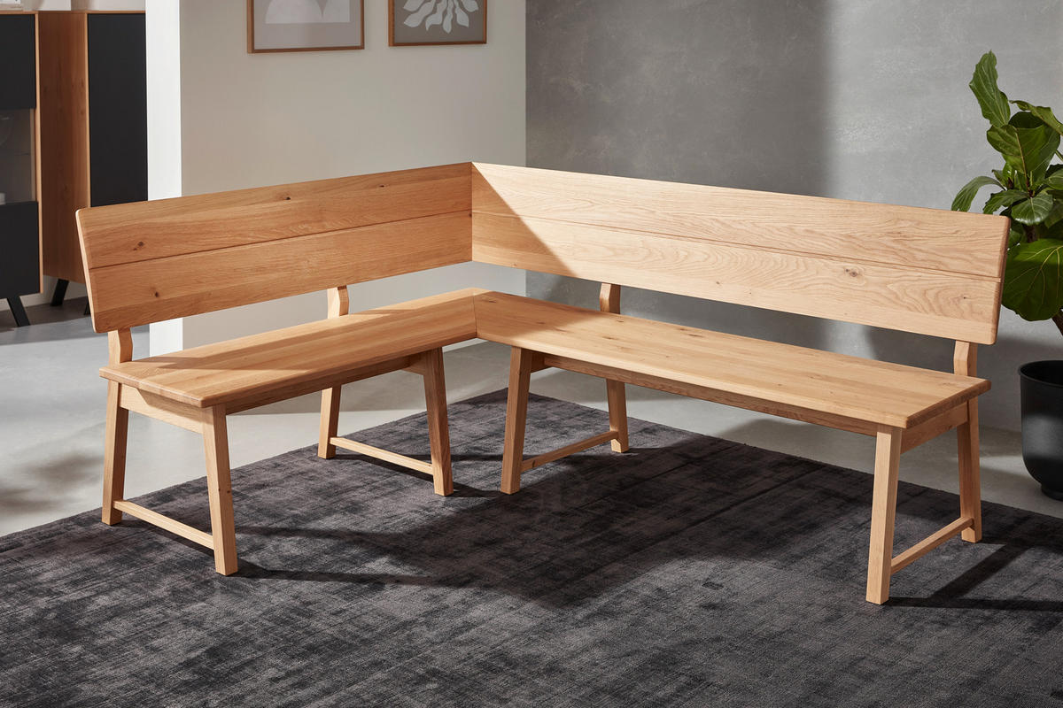 ECKBANK 150/190 cm Eichefarben Wildeiche massiv Holz   - Eichefarben, KONVENTIONELL, Holz (150/190cm) - Valnatura