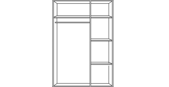 DREHTÜRENSCHRANK  in Eichefarben  - Eichefarben/Silberfarben, Natur, Holz/Holzwerkstoff (145/212/60cm) - Linea Natura