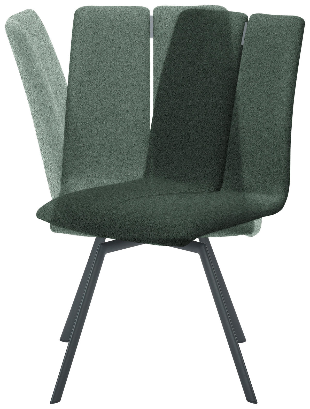 STUHL  Lederauswahl, Stoffauswahl, Typenauswahl Struktur  - Anthrazit/Opal, Design, Textil/Metall (50/92/64cm) - Venjakob