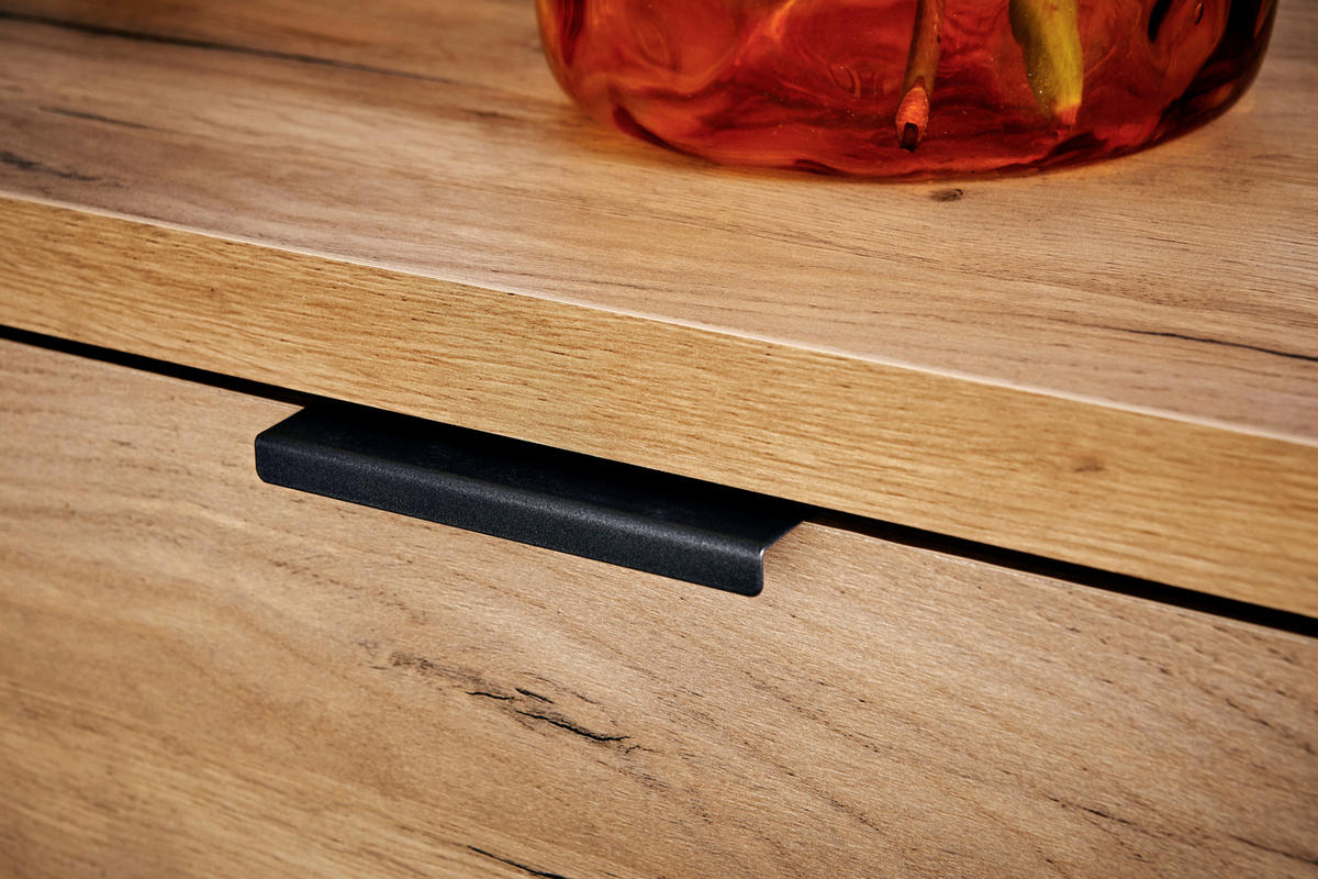 SCHREIBTISCH 120/55/76 cm  in Eichefarben  - Eichefarben/Anthrazit, MODERN, Holzwerkstoff/Metall (120/55/76cm) - Novel