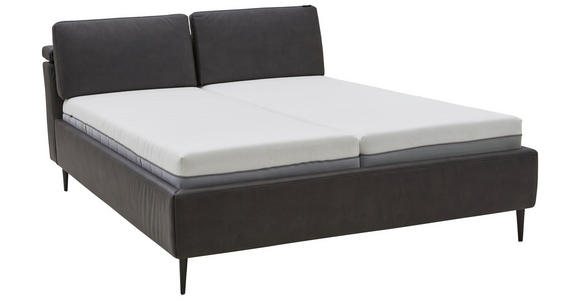 POLSTERBETT Matratze, Lattenrost Anthrazit 160/200 cm - Hellbraun/Anthrazit, Design, Holz/Textil (160/200cm) - Johann Jakob