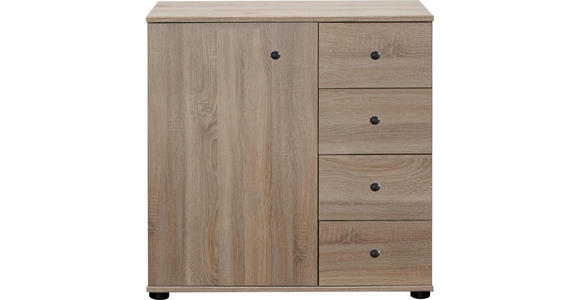 KOMMODE 81/83/41 cm - Eichefarben, KONVENTIONELL, Holzwerkstoff/Metall (81/83/41cm) - Cantus