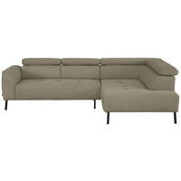 ECKSOFA in Chenille Beige  280/205 cm  - Beige/Schwarz, Design, Textil/Metall (280/205cm) - Xora