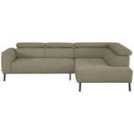 ECKSOFA in Chenille Beige  280/205 cm  - Beige/Schwarz, Design, Textil/Metall (280/205cm) - Xora