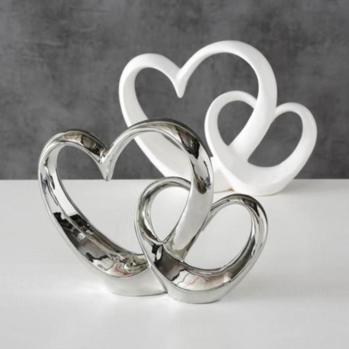 SKULPTUR - vit/silver, keramik (26/7/22cm) - Boltze Home