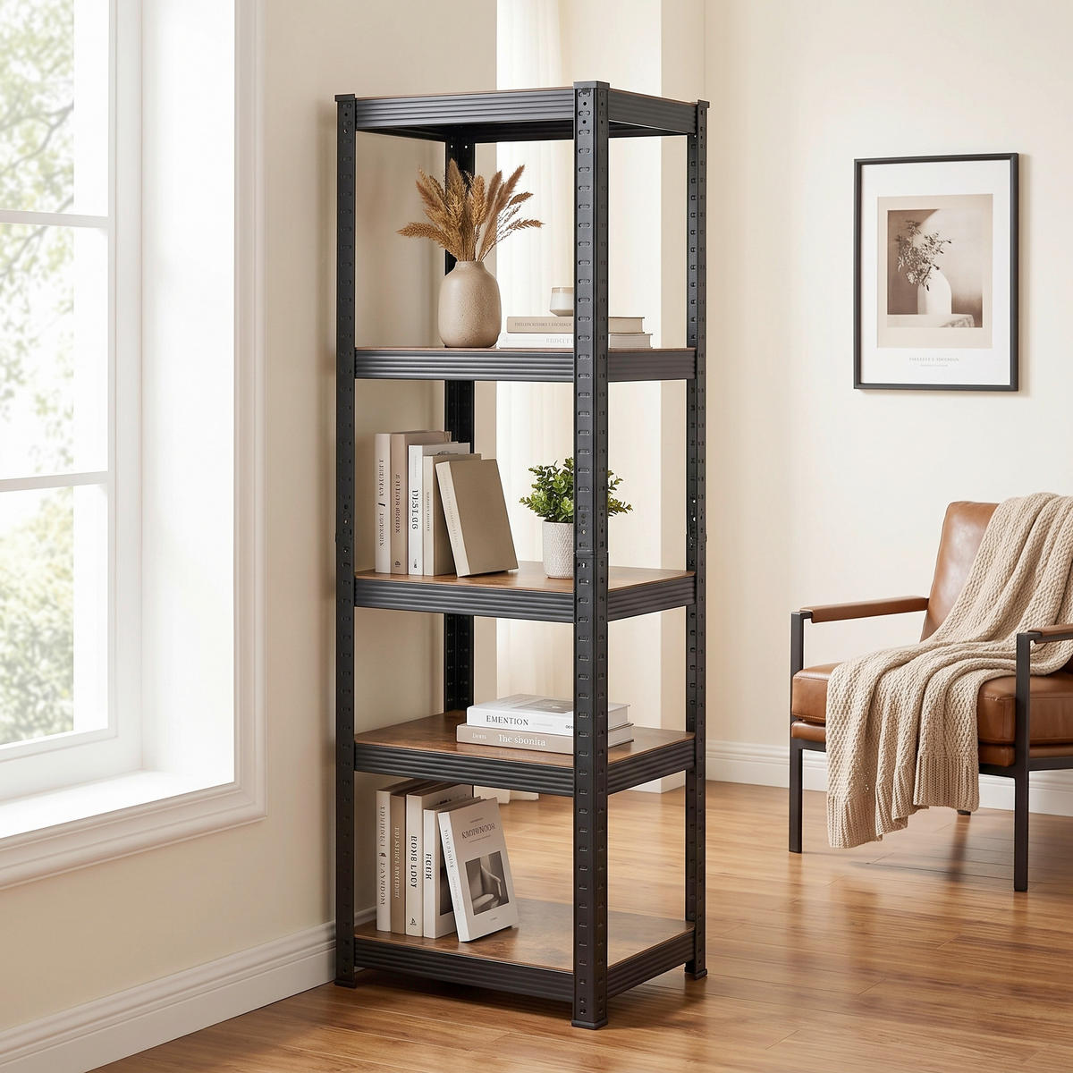 REGAL  37/150/37 cm Braun, Schwarz  - Schwarz/Braun, Basics, Holzwerkstoff (37/150/37cm) - Boxxx