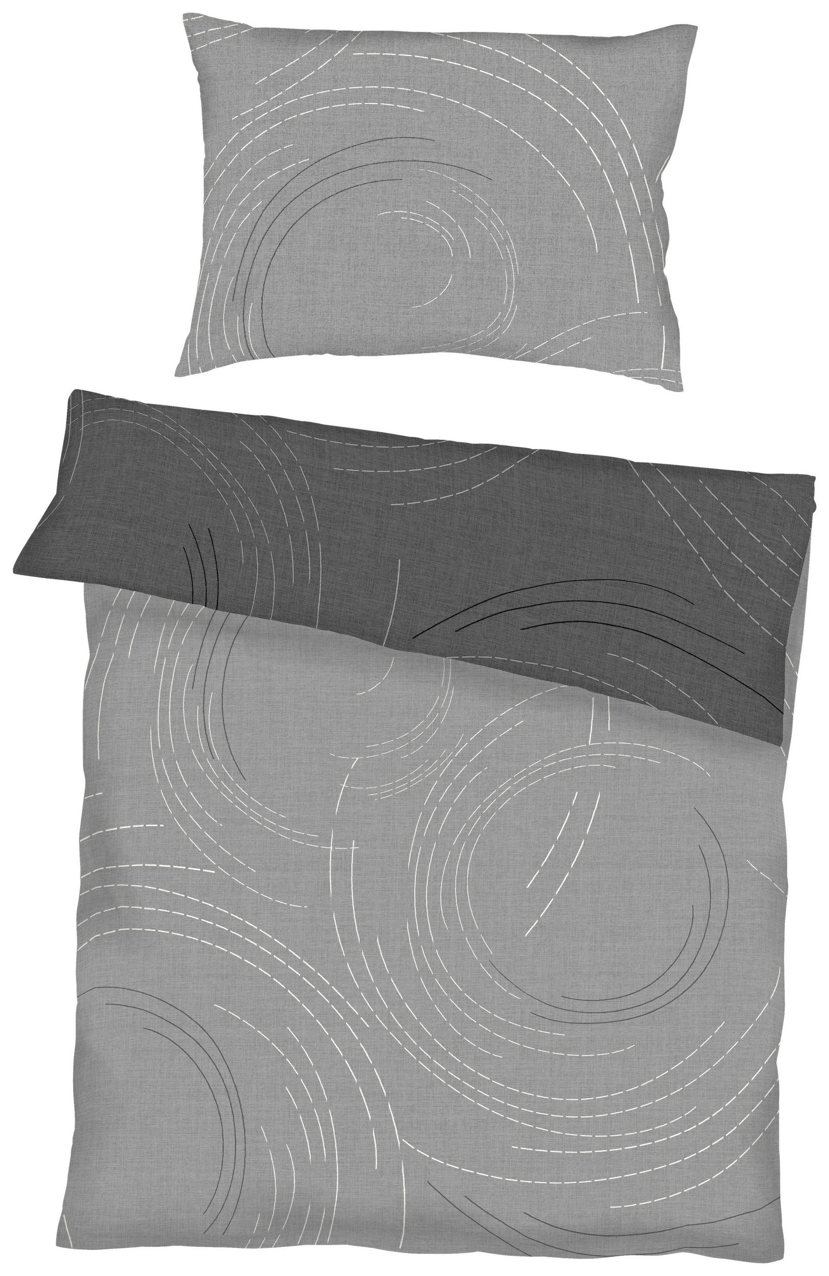 BETTWÄSCHE Makosatin 200/220 cm  - Zinkfarben, KONVENTIONELL, Textil (200/220cm) - Kaeppel