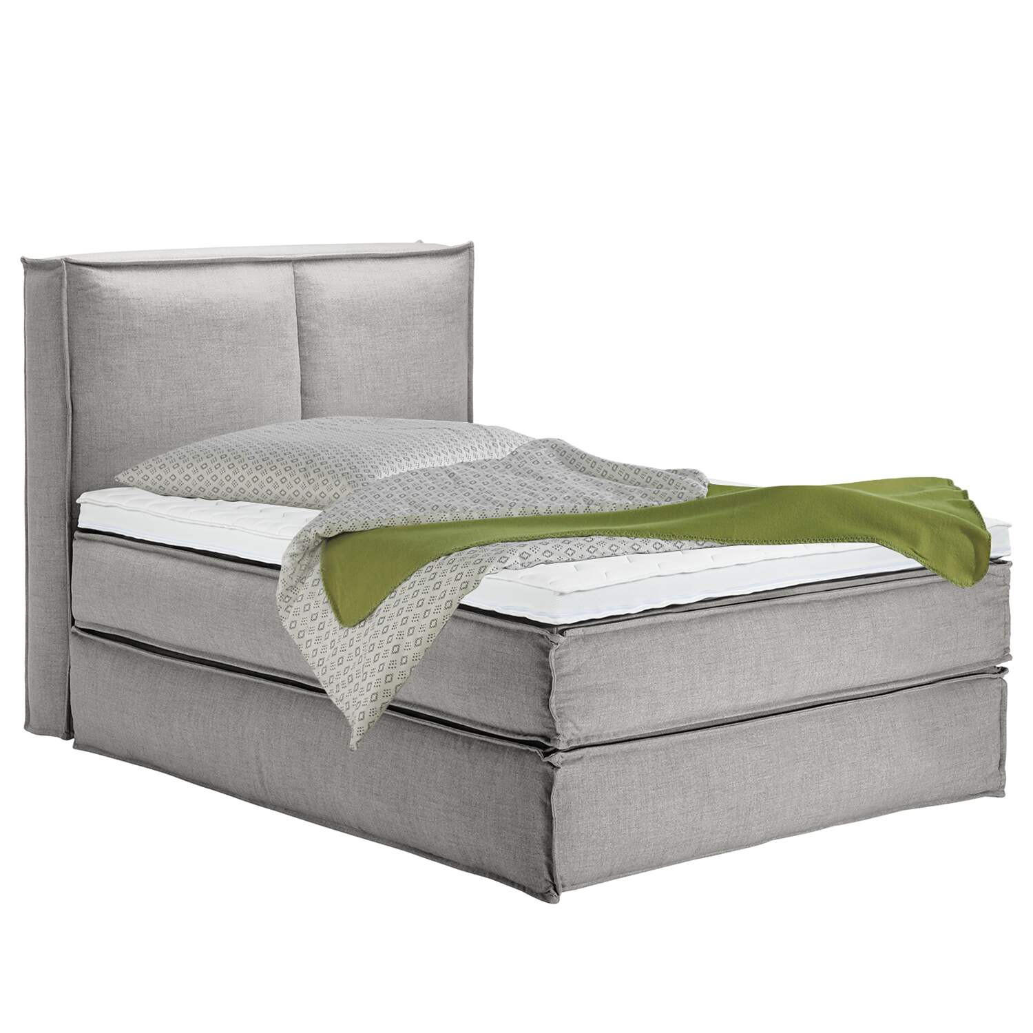 BOXSPRINGBETT 160/220 cm  in Hellgrau  - Hellgrau/Schwarz, Design, Kunststoff/Textil (160/220cm) - home24