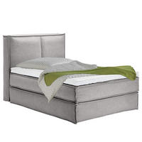 BOXSPRINGBETT 160/220 cm  in Hellgrau  - Hellgrau/Schwarz, Design, Kunststoff/Textil (160/220cm) - home24