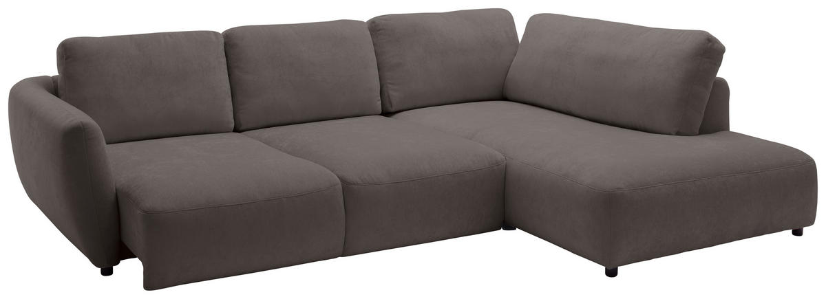 ECKSOFA  in Chenille Dunkelbraun  307/224 cm  - Dunkelbraun/Schwarz, KONVENTIONELL, Kunststoff/Textil (307/224cm) - Hom`in