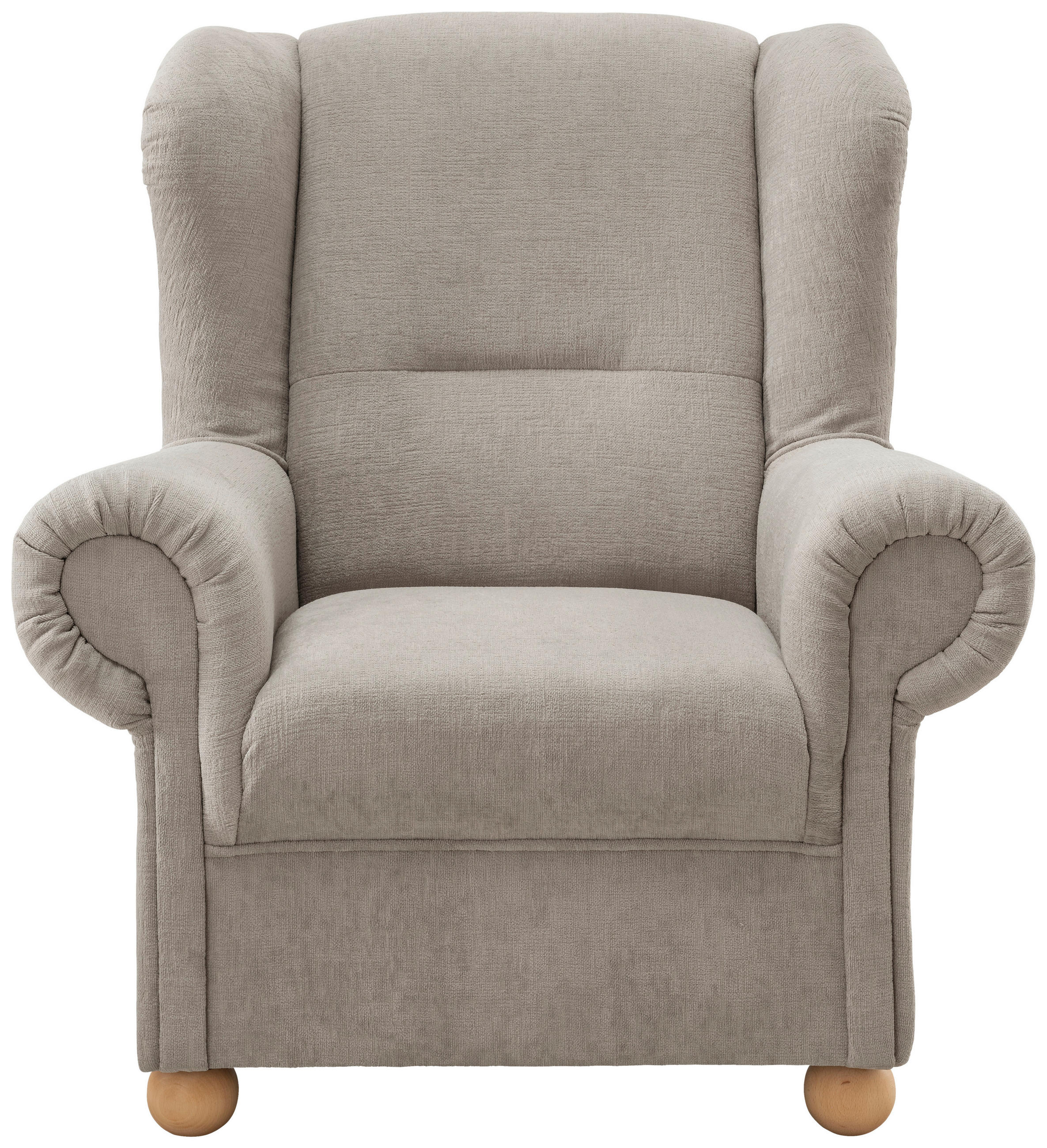 OHRENSESSEL Mikrofaser Taupe  - Taupe/Wildeiche, KONVENTIONELL, Holz/Textil (92/102/89cm) - Livetastic