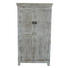 SCHRANK Mangoholz massiv antik, lackiert Weiß - Schwarz/Weiß, Trend, Holz/Holzwerkstoff (80/145/40cm) - Ambia Home