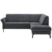 ECKSOFA in Flachgewebe Anthrazit  241/190 cm  - Anthrazit/Schwarz, KONVENTIONELL, Textil/Metall (241/190cm) - Beldomo Comfort
