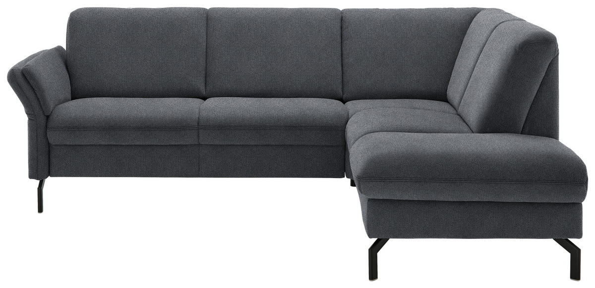 ECKSOFA in Flachgewebe Anthrazit  241/190 cm  - Anthrazit/Schwarz, KONVENTIONELL, Textil/Metall (241/190cm) - Beldomo Comfort