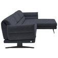 ECKSOFA Grau Flachgewebe  - Schwarz/Grau, Design, Textil/Metall (279-327/176-217cm) - Dieter Knoll