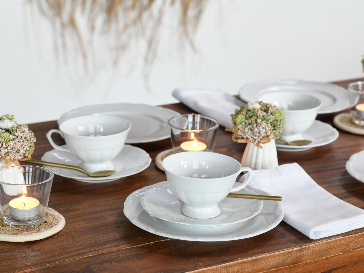 KAFFEESERVICE Maria Theresia Weiss 18-teilig  - Weiß, Basics, Keramik - Creatable