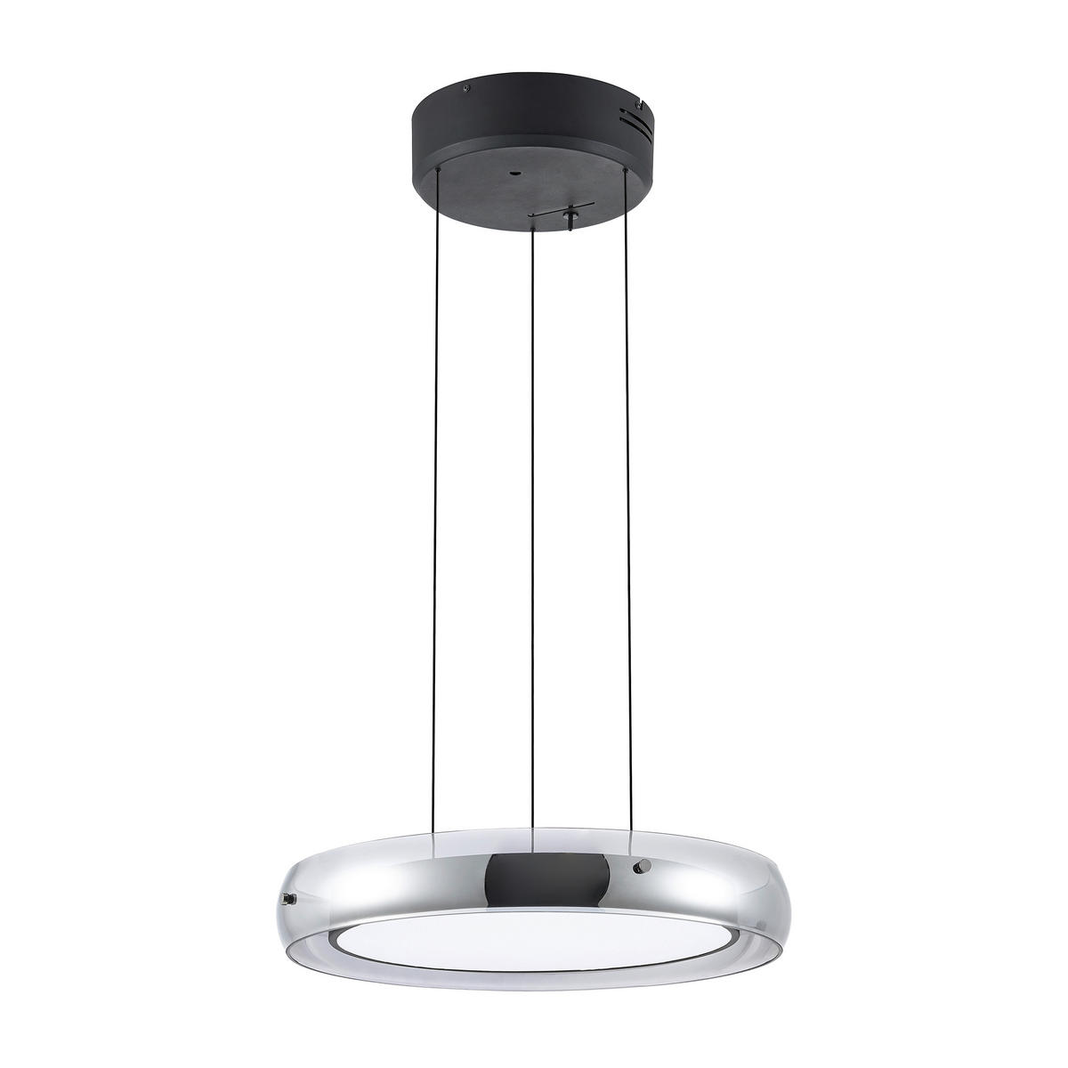 LED-HÄNGELEUCHTE Homam 50/20-150 cm   - Schwarz/Grau, Basics, Glas/Kunststoff (50/20-150cm) - Dieter Knoll