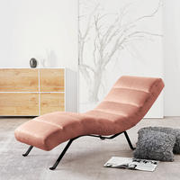 RELAXLIEGE SWING Webstoff Lachsfarben  - Schwarz/Lachsfarben, Design, Textil/Metall (65/65/171cm) - Livetastic