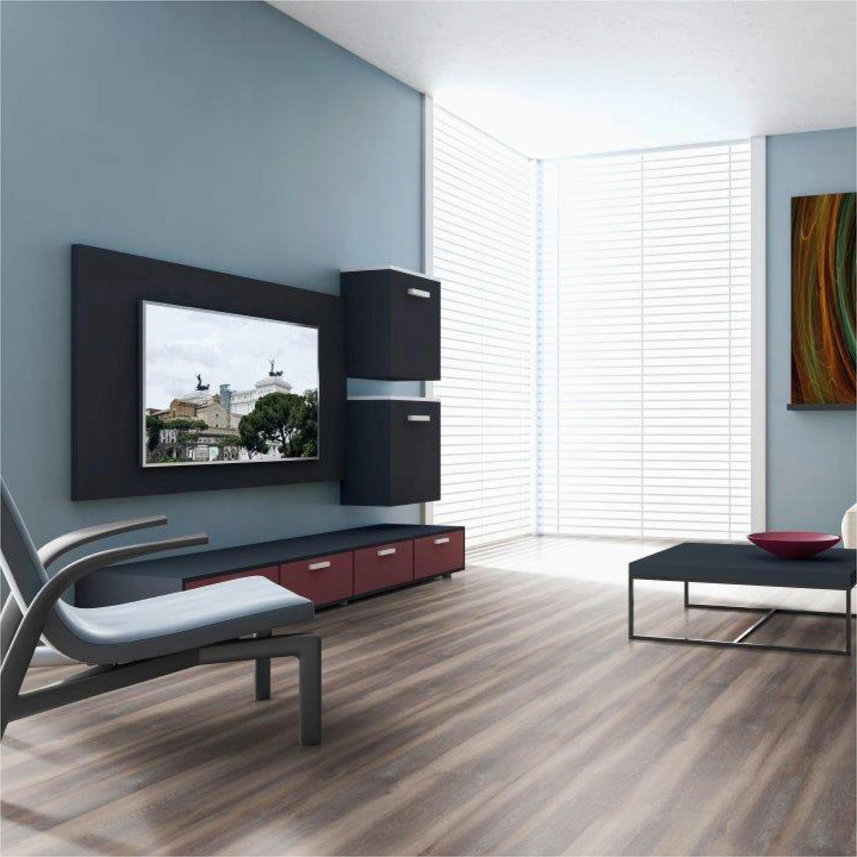 DESIGNBODEN 1:2:3  per  m² - Eichefarben, Basics, Kunststoff (121/25/0.75cm)