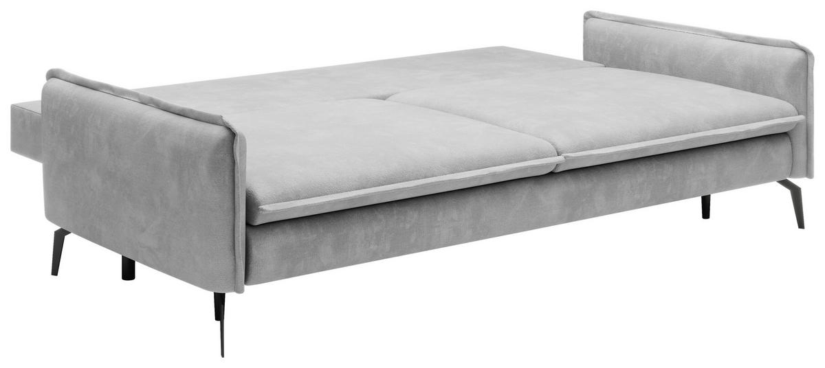 SCHLAFSOFA Chenille Grau  - Schwarz/Grau, KONVENTIONELL, Textil/Metall (223/89/107cm) - Carryhome