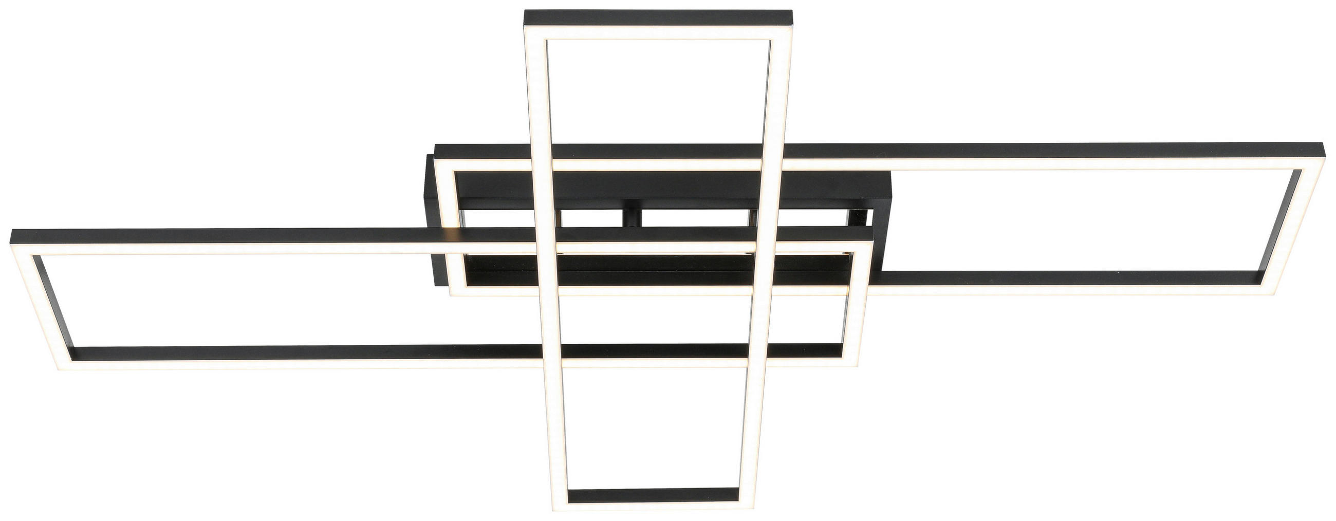 DECKENLEUCHTE 82,5/55/8 cm   - Chromfarben/Schwarz, Trend, Kunststoff/Metall (82,5/55/8cm) - Novel