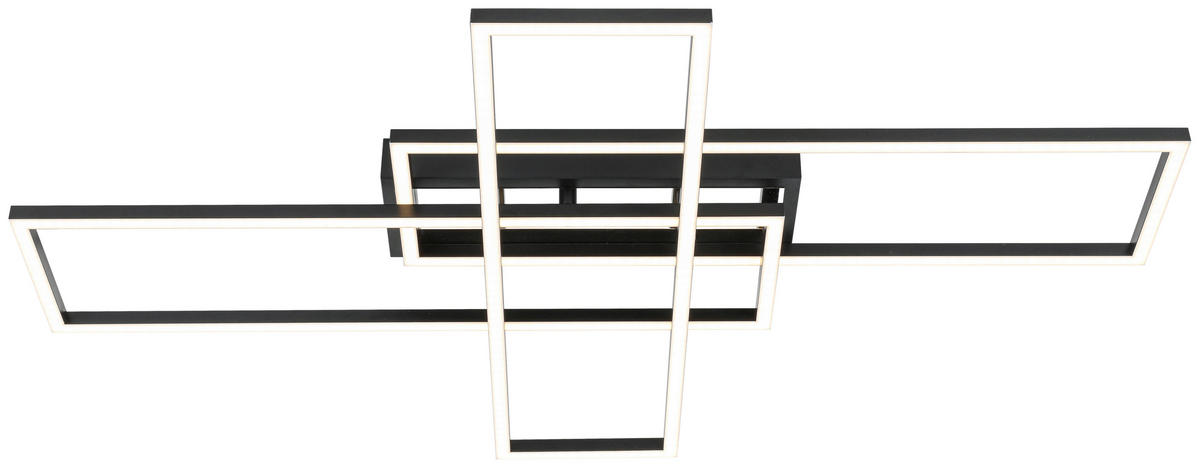 DECKENLEUCHTE 82,5/55/8 cm   - Chromfarben/Schwarz, Trend, Kunststoff/Metall (82,5/55/8cm) - Novel